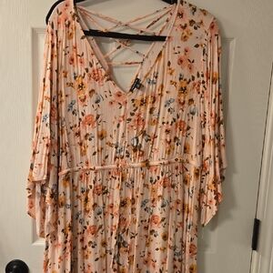 Torrid Floral Maxi Dress in Peach and Yellow